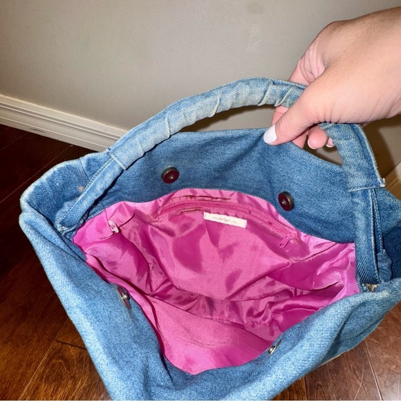 Y2K Vintage Xhilaration Target Denim Floral Patch Shoulder Bag - Picture 7 of 10